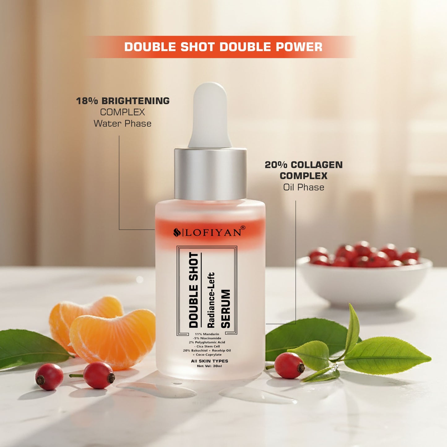 lofiyan double shot serum with brightening complex & collagen